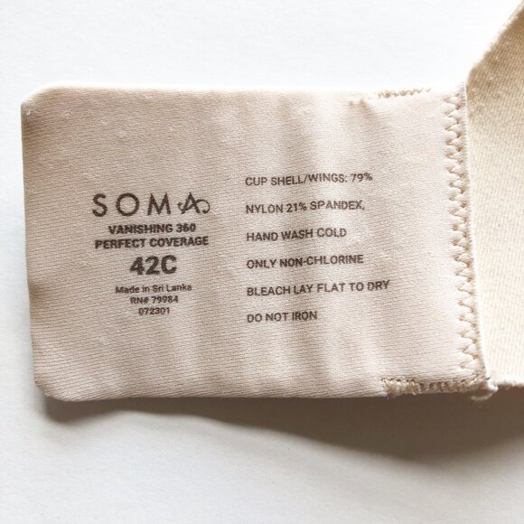 SOMA Vanishing 360 Perfect Coverage Underwire Bra Womens 42C - Picture 4 of 4
